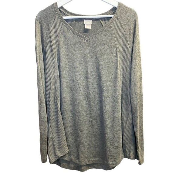 Chicos Zenergy Sweater Size 2 Womens 12/14 US Gray Long Sleeve - Picture 1 of 7